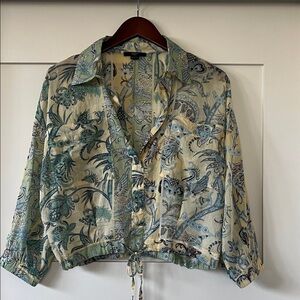 Seventy by Venezia Paisley Botanical Collared Blouse